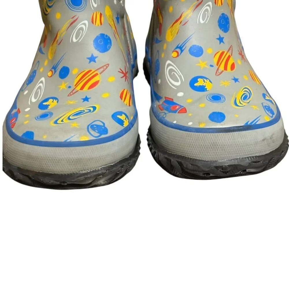Rain Boots with Handle Outer Space Theme Size Toddler Size 11